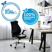 Floortex Ecotex Marvec BioPVC Chairmat, Hard Floor, 48" x 36", Clear, Polyvinyl Chloride (PVC), 1 Each