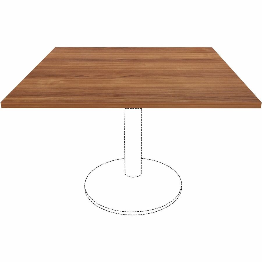 Lorell Essentials Hospitality/Conference Tabletop, Square, 42" x 42" x 1", Band Edge, Walnut, 1 Each
