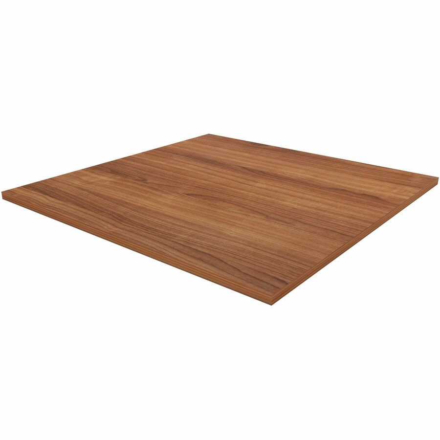 Lorell Essentials Hospitality/Conference Tabletop, Square, 42" x 42" x 1", Band Edge, Walnut, 1 Each