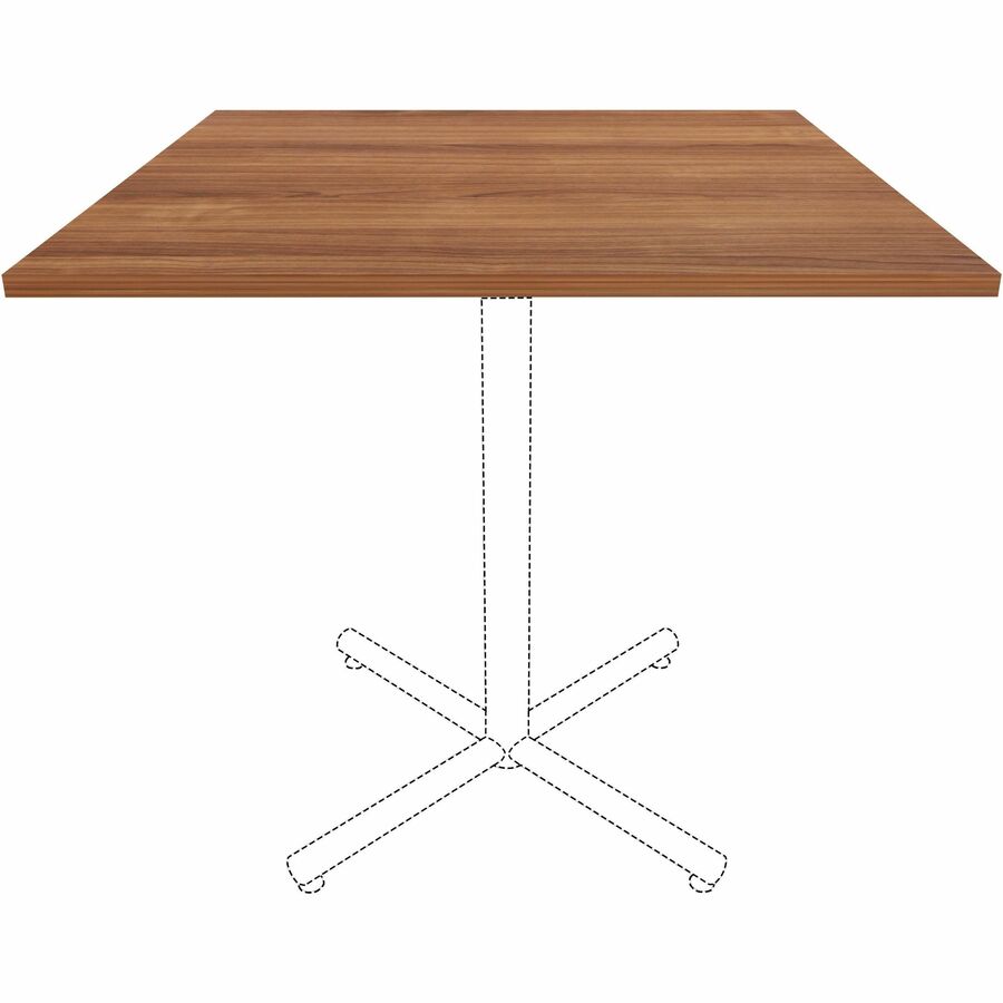 Lorell Essentials Hospitality/Conference Tabletop, Square, 42" x 42" x 1", Band Edge, Walnut, 1 Each