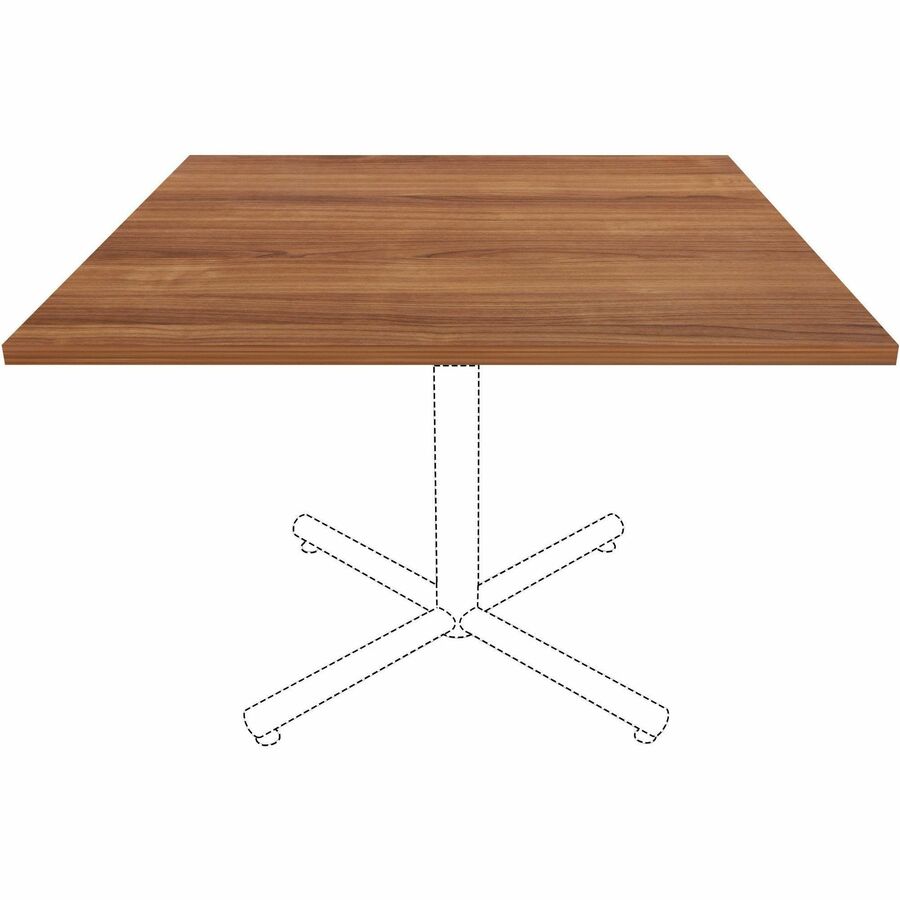 Lorell Essentials Hospitality/Conference Tabletop, Square, 42" x 42" x 1", Band Edge, Walnut, 1 Each