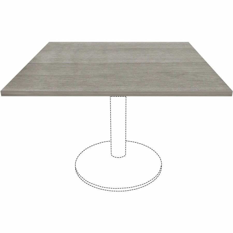 Lorell Essentials Hospitality/Conference Tabletop, Square, 42" x 42" x 1", Band Edge, Weathered Charcoal, Laminate, 1 Each