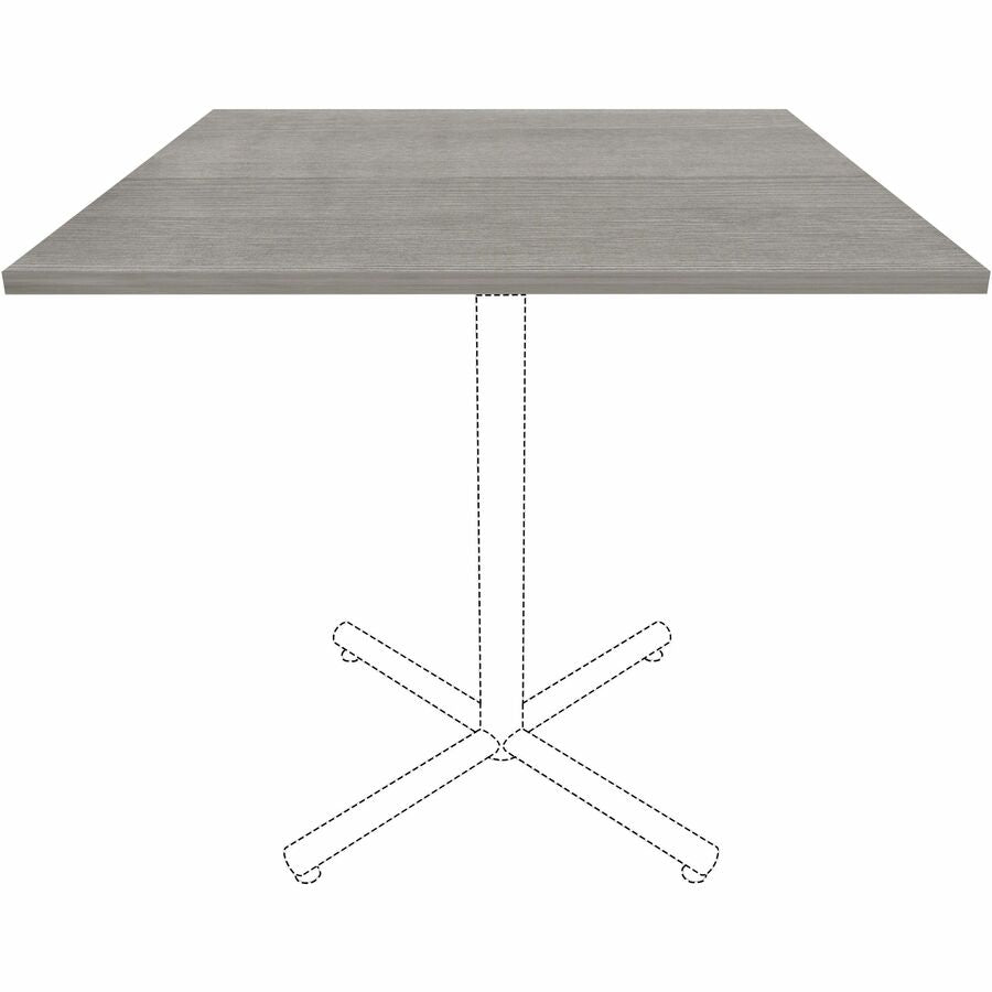 Lorell Essentials Hospitality/Conference Tabletop, Square, 42" x 42" x 1", Band Edge, Weathered Charcoal, Laminate, 1 Each