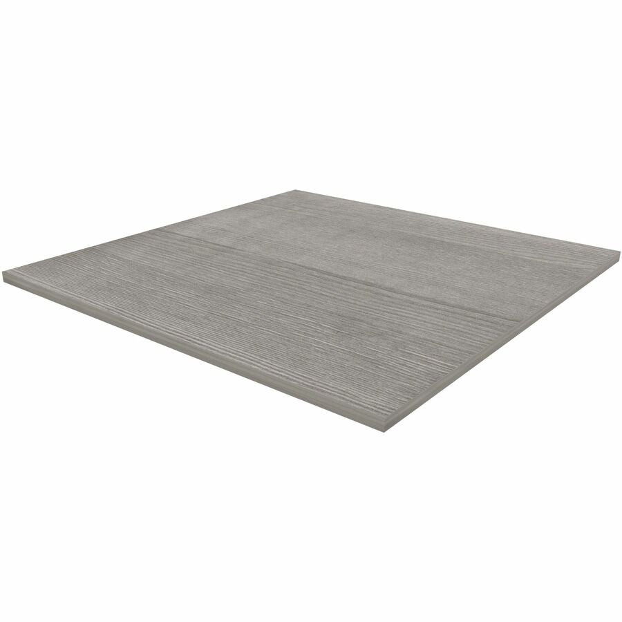 Lorell Essentials Hospitality/Conference Tabletop, Square, 42" x 42" x 1", Band Edge, Weathered Charcoal, Laminate, 1 Each