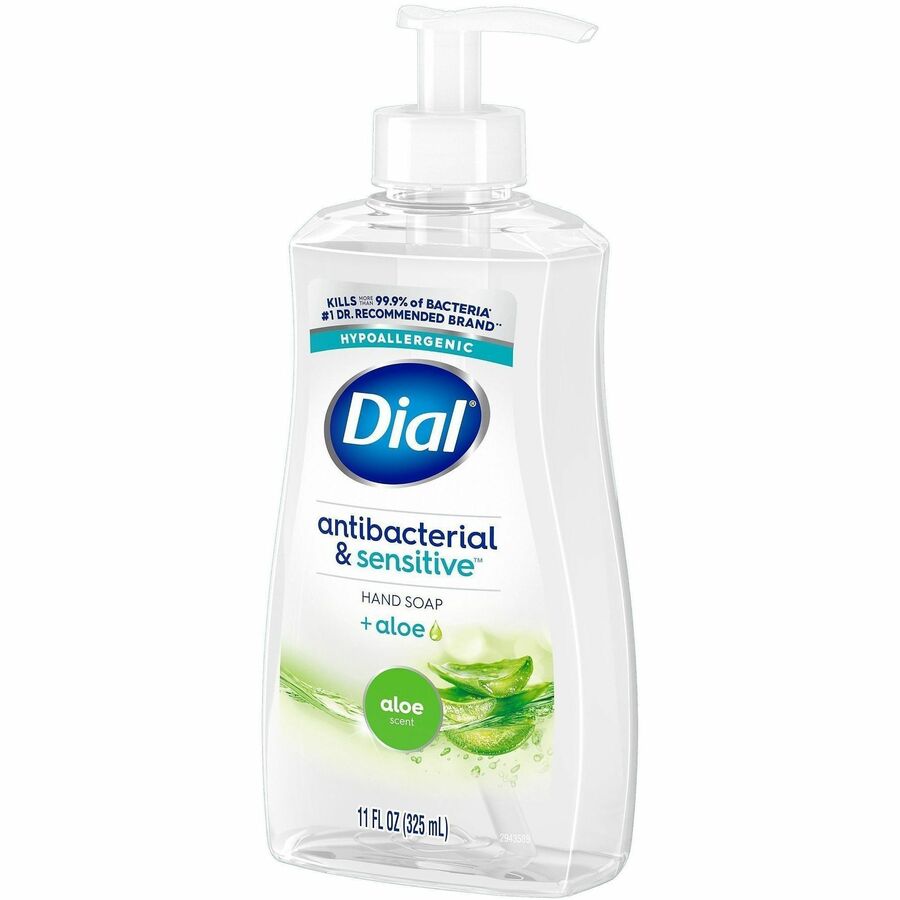 Dial Sensitive Skin Antibacterial Soap, Fresh Aloe Scent, 11 fl oz Pump Dispenser, Green, 1 Each, Cruelty-free, Paraben-free, Phthalate-free, Silicone-free, pH Balanced, Sulfate-free, Recycled