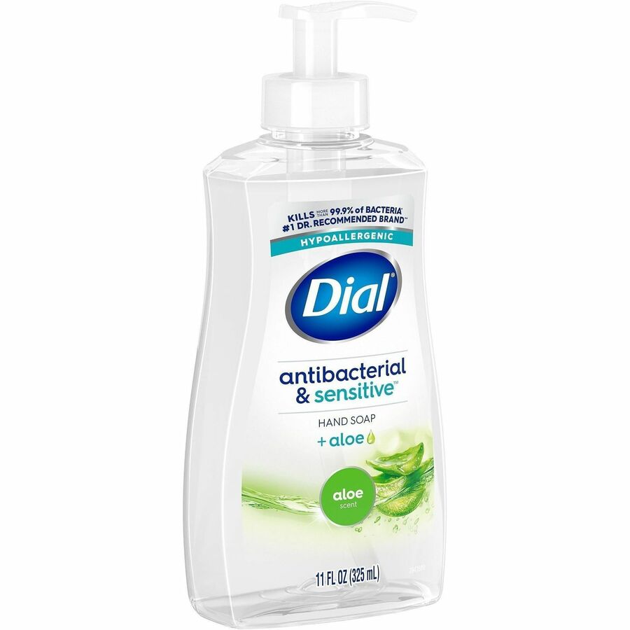 Dial Sensitive Skin Antibacterial Soap, Fresh Aloe Scent, 11 fl oz Pump Dispenser, Green, 1 Each, Cruelty-free, Paraben-free, Phthalate-free, Silicone-free, pH Balanced, Sulfate-free, Recycled