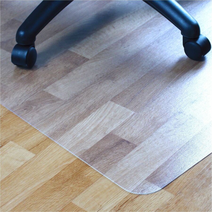 Floortex Ecotex Marvec BioPVC Chairmat, Hard Floor, 60" x 46", Clear, Polyvinyl Chloride (PVC), 1 Each