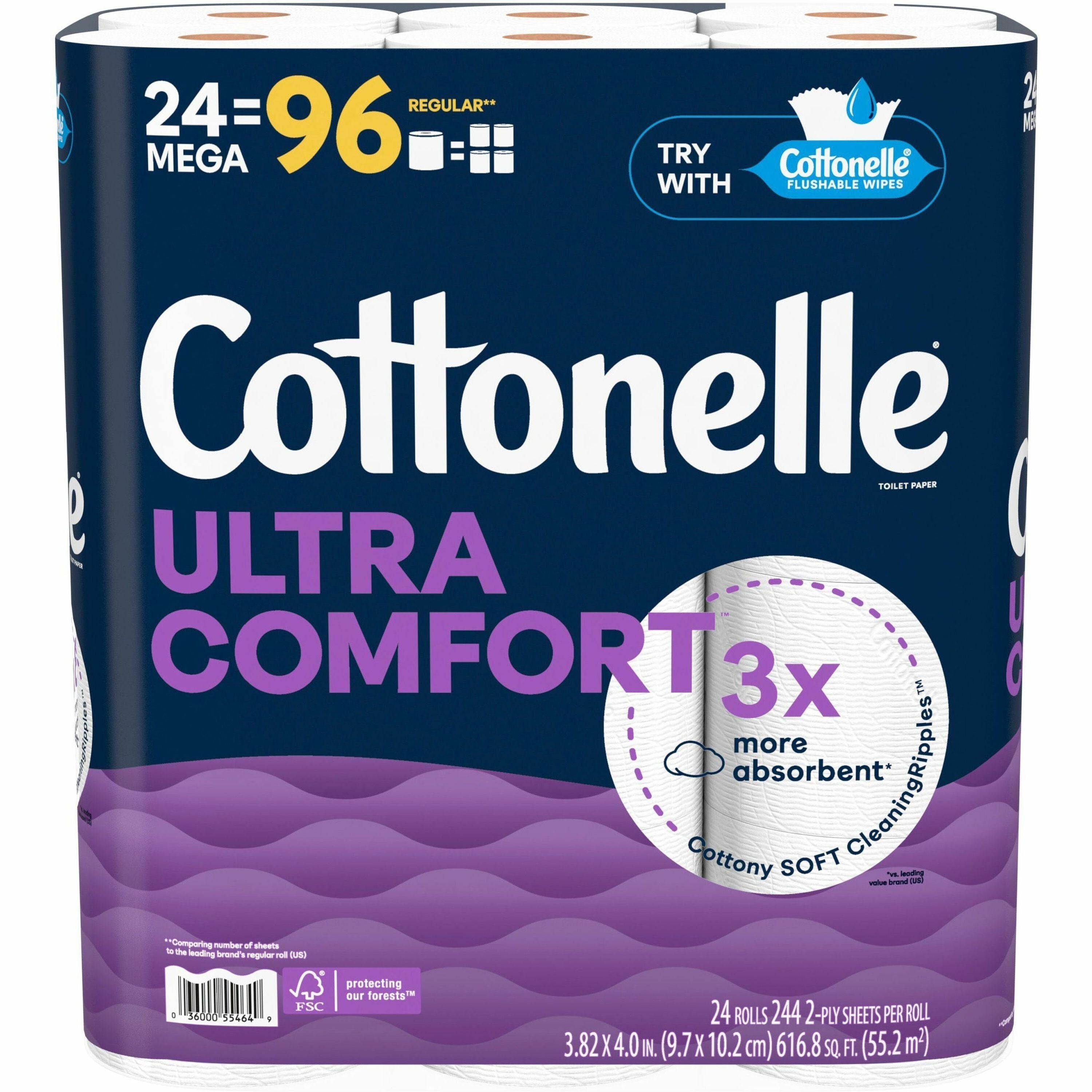 Kimberly-Clark Professional Ultra Comfort Toilet Paper, 2 Ply, White, Paper/Fiber, 24 Pack