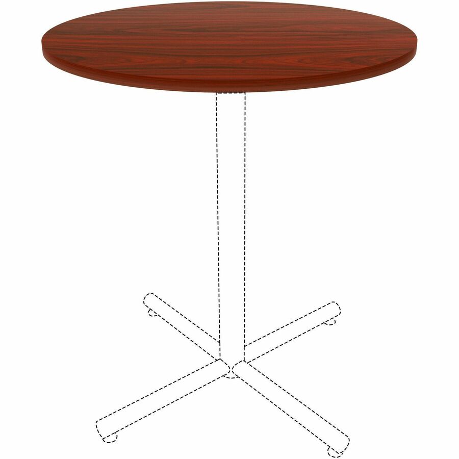 Lorell Essentials Round Mahogany Laminate Tabletop, 1" Thick, 36" Diameter, Band Edge, 1 Each