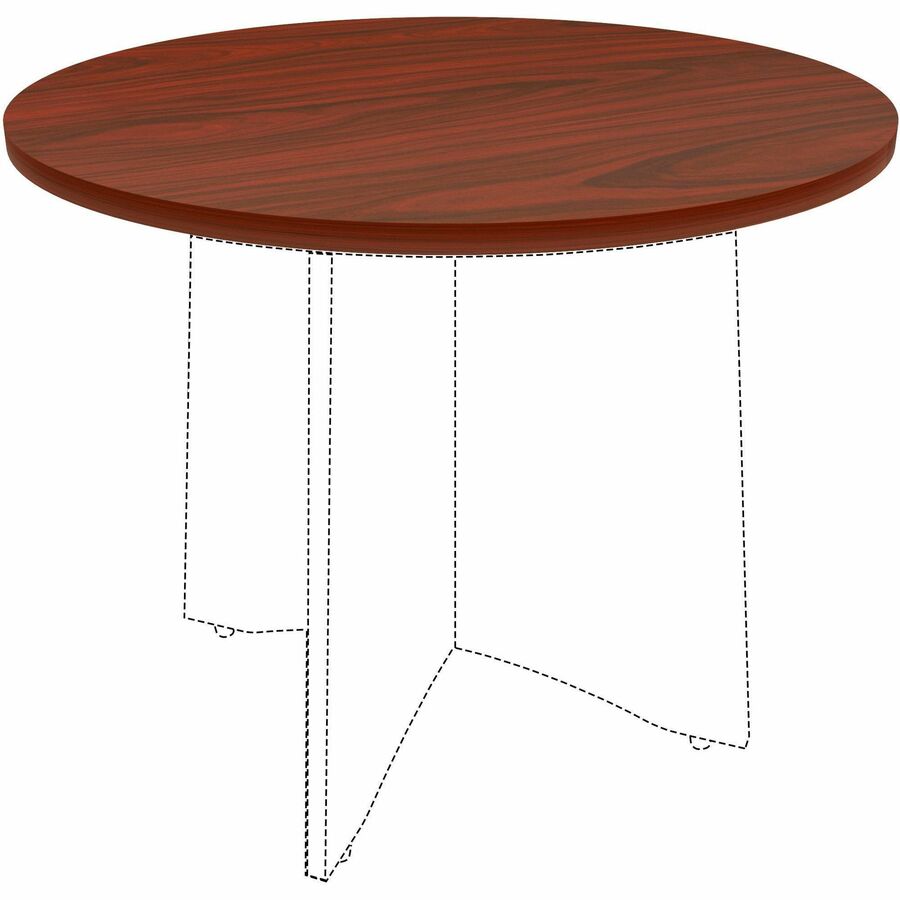Lorell Essentials Round Mahogany Laminate Tabletop, 1" Thick, 36" Diameter, Band Edge, 1 Each
