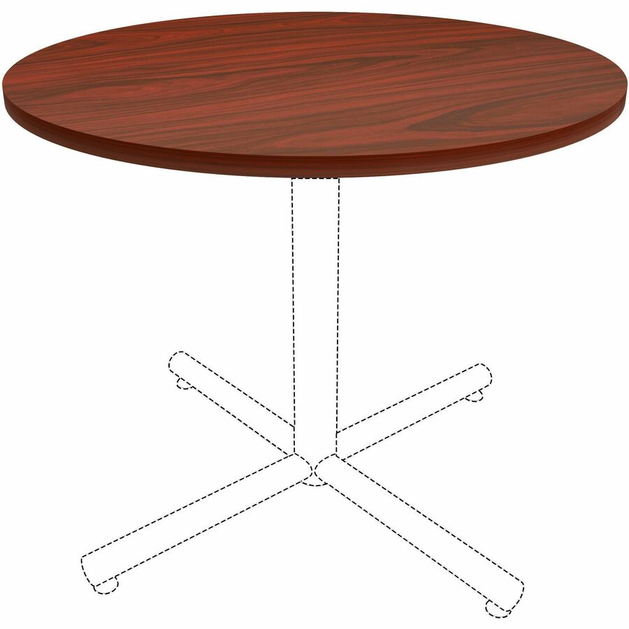 Lorell Essentials Round Mahogany Laminate Tabletop, 1" Thick, 36" Diameter, Band Edge, 1 Each