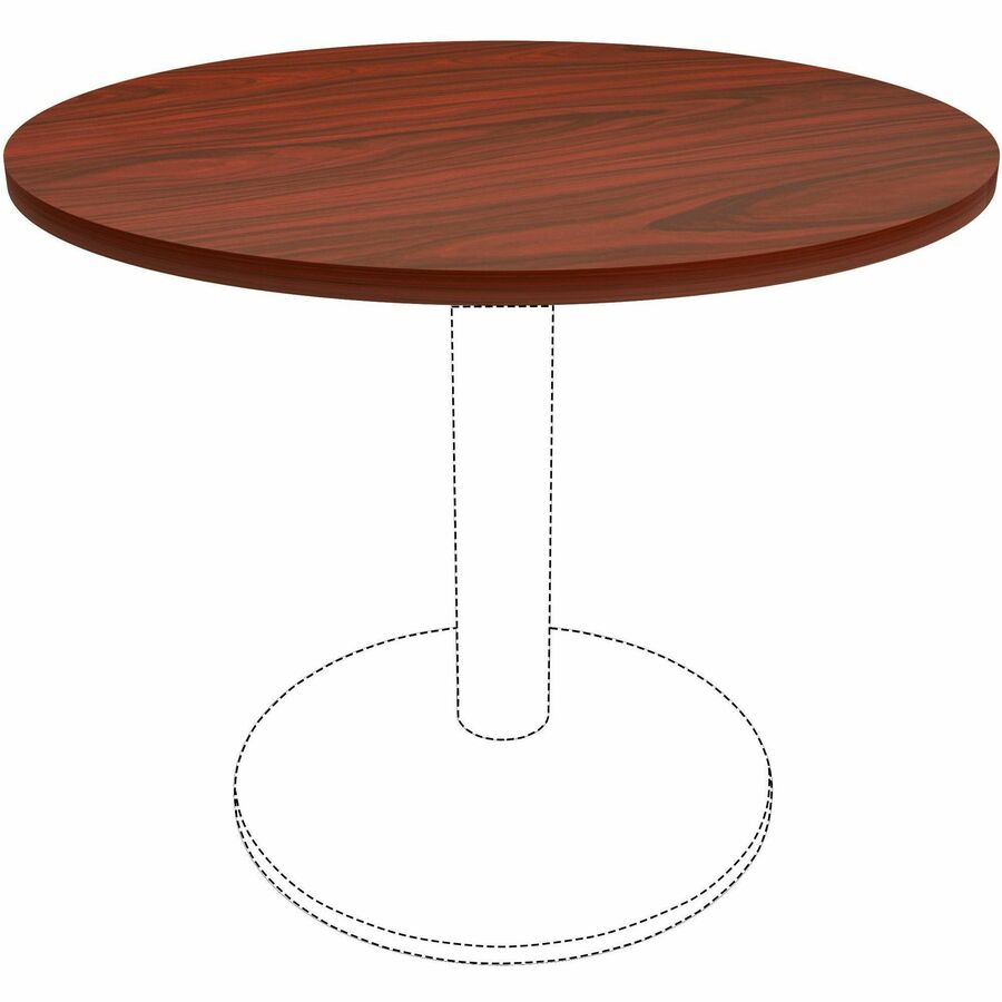 Lorell Essentials Round Mahogany Laminate Tabletop, 1" Thick, 36" Diameter, Band Edge, 1 Each