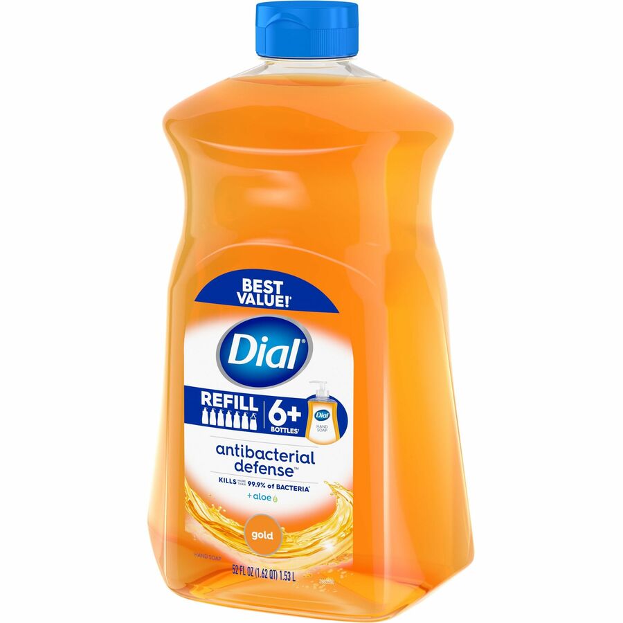Dial Antibacterial Defense Liquid Hand Soap, Fresh Scent, 1.63 Quart Pump, Gold, Cruelty-Free, Paraben-Free, Phthalate-Free, Silicone-Free, pH Balanced, Sulfate-Free, 1 Each