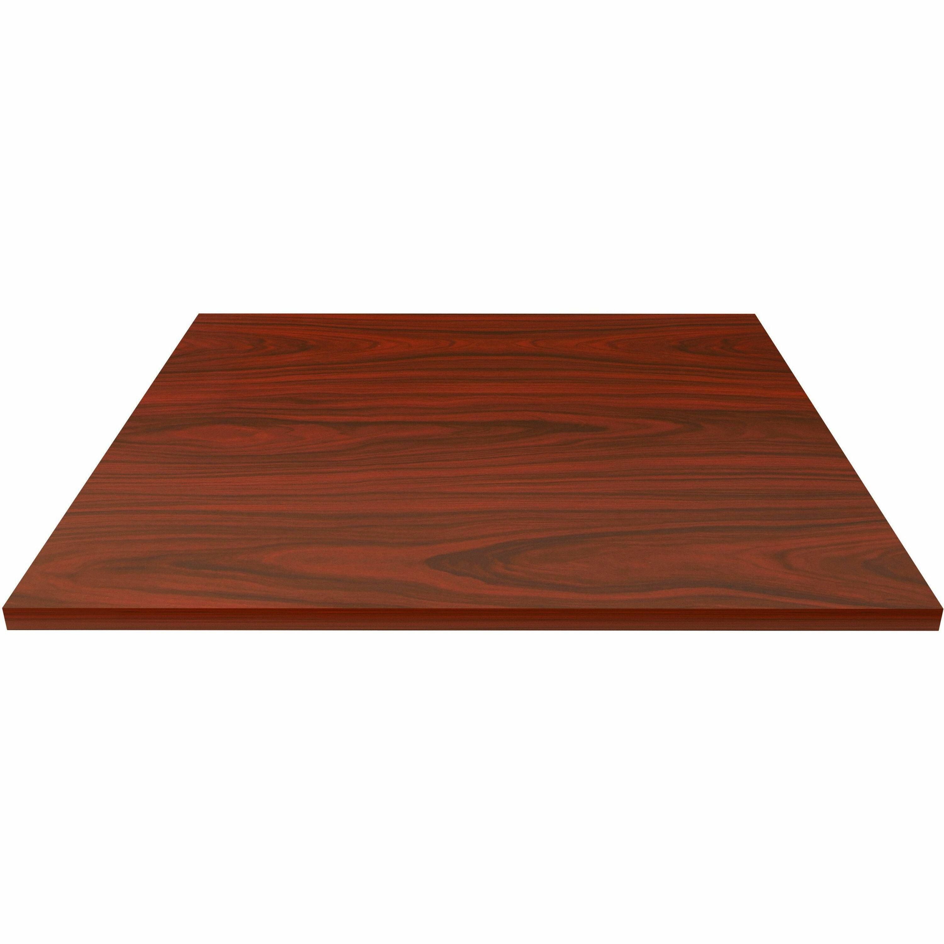 Lorell Essentials Hospitality/Conference Tabletop, 36" x 36" x 1", Square, Mahogany Laminate, Band Edge, 1 Each