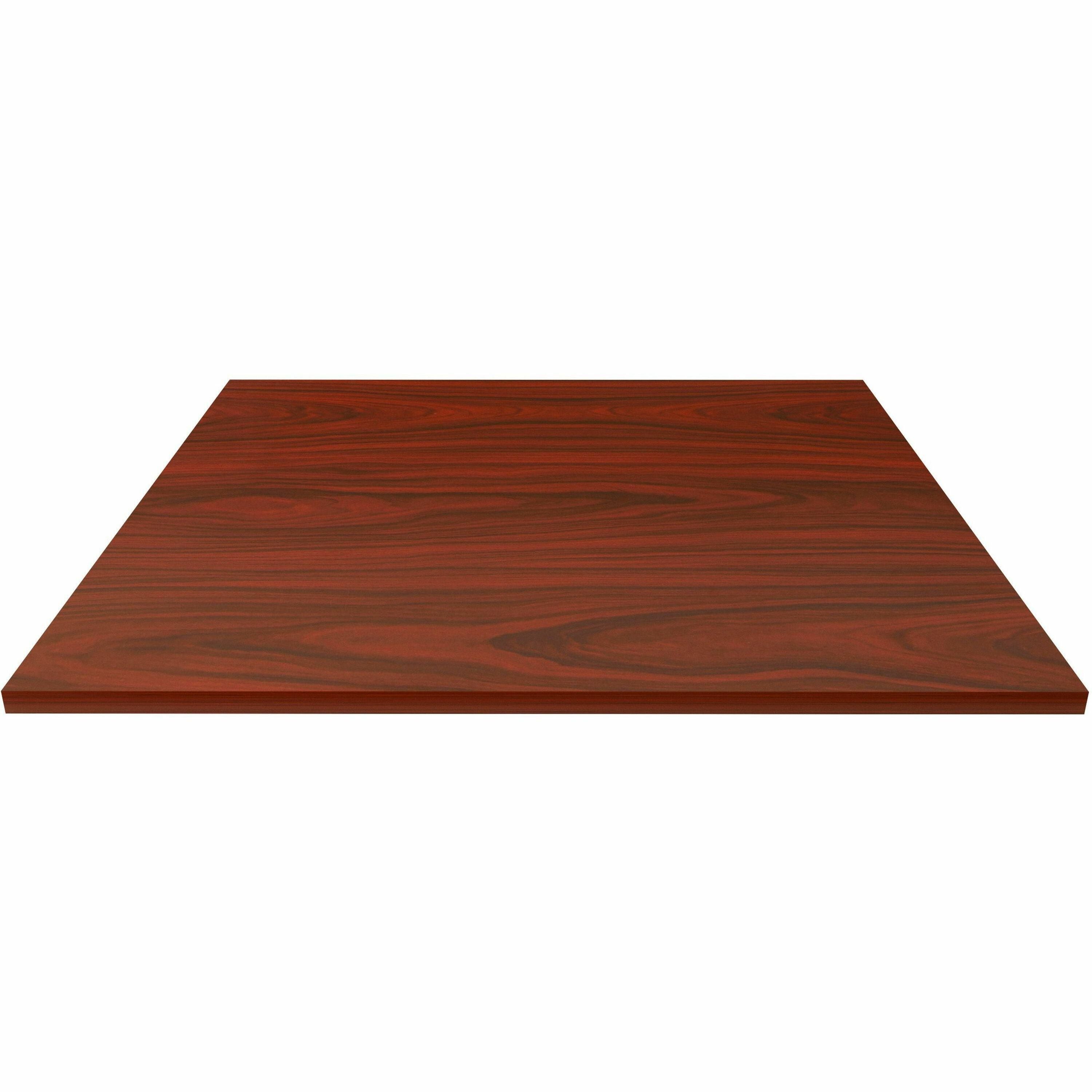Lorell Essentials Hospitality/Conference Tabletop, Square, 42" x 42" x 1", Band Edge, Mahogany, 1 Each