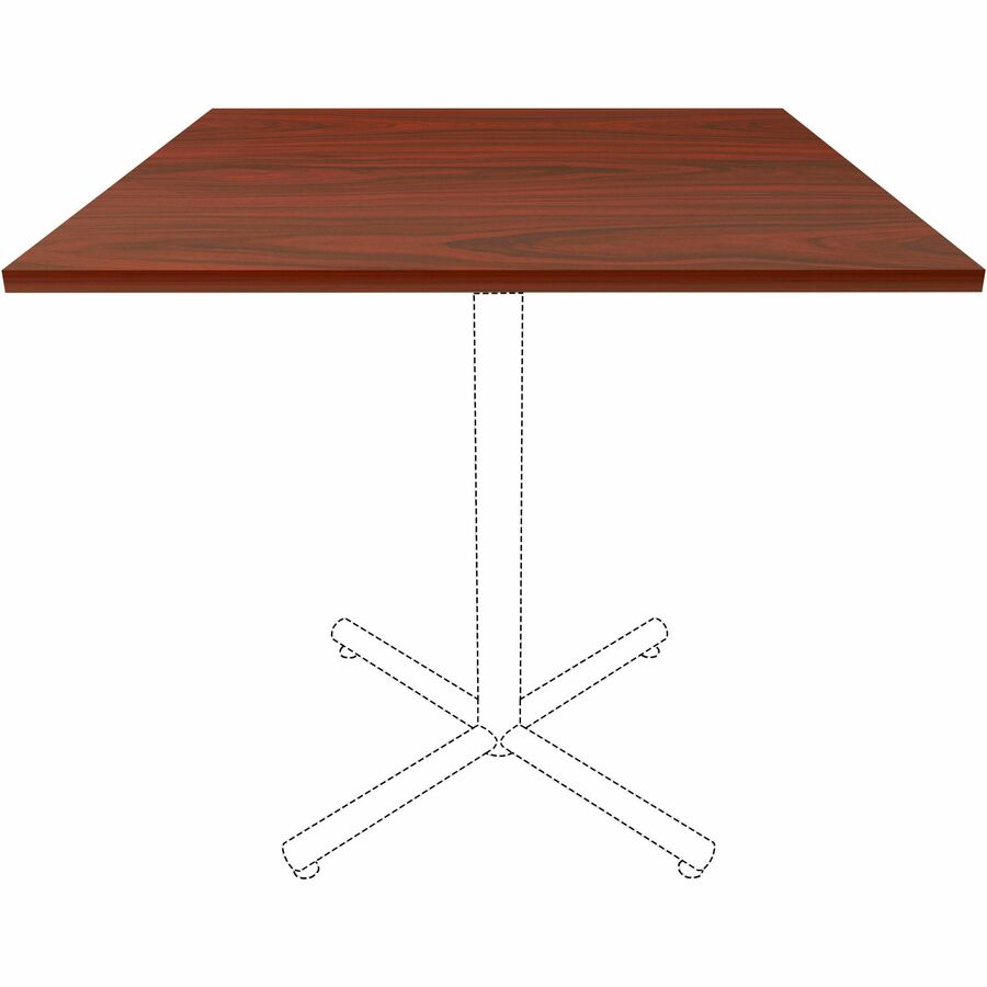 Lorell Essentials Hospitality/Conference Tabletop, Square, 42" x 42" x 1", Band Edge, Mahogany, 1 Each