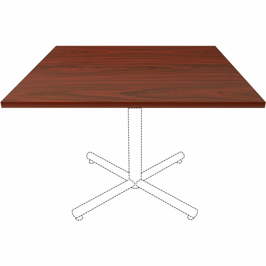 Lorell Essentials Hospitality/Conference Tabletop, Square, 42" x 42" x 1", Band Edge, Mahogany, 1 Each
