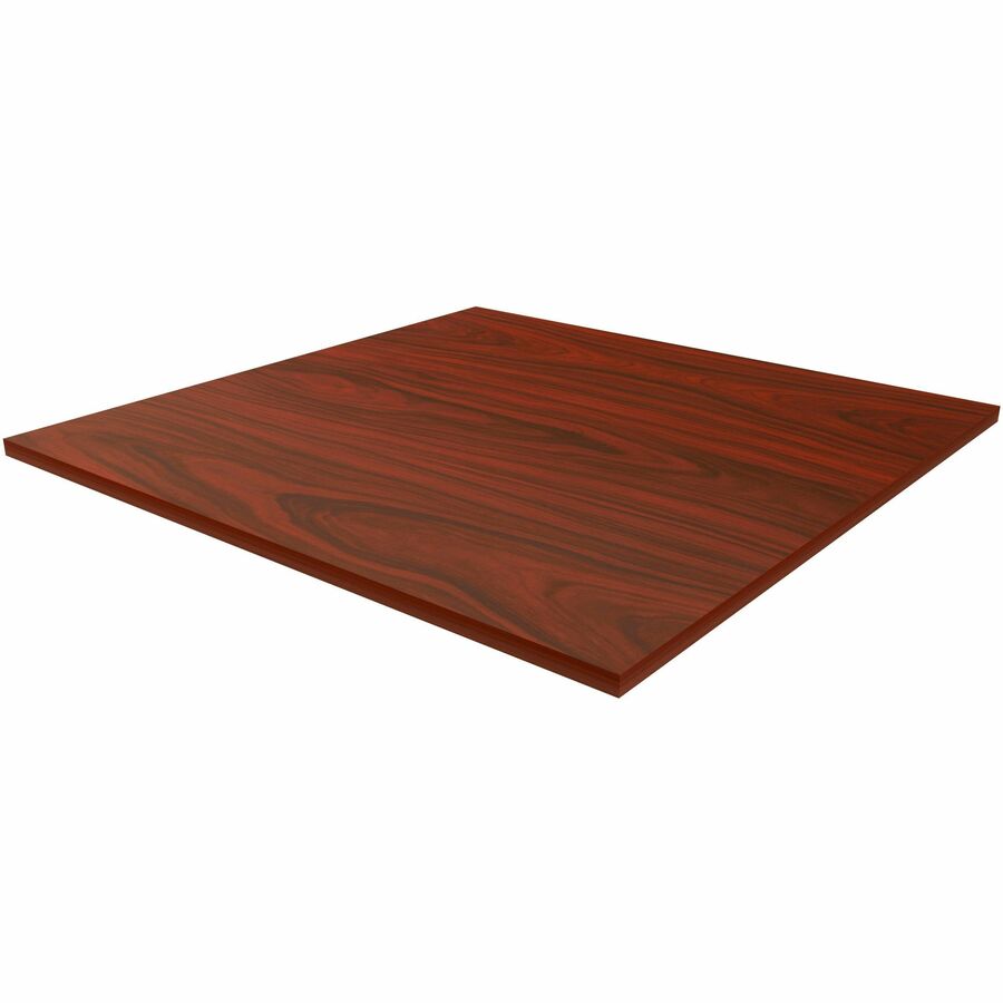 Lorell Essentials Hospitality/Conference Tabletop, Square, 42" x 42" x 1", Band Edge, Mahogany, 1 Each