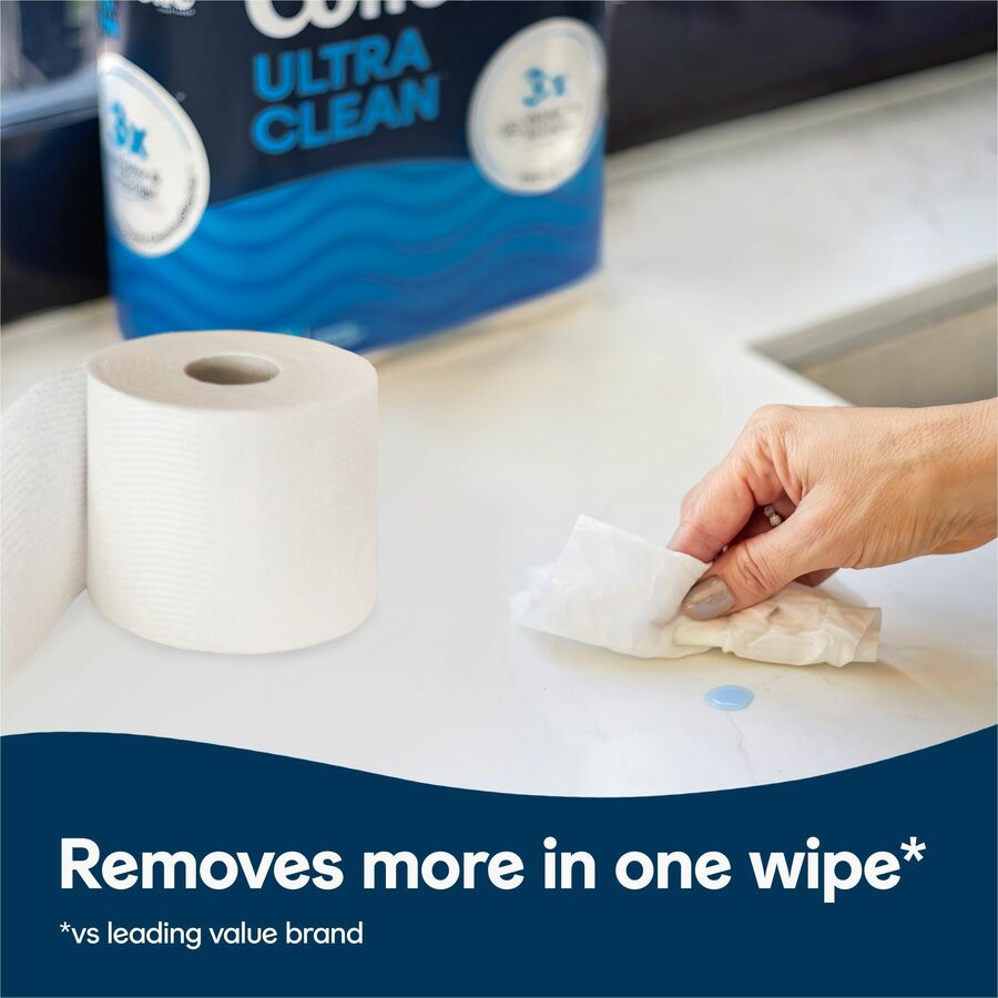 Cottonelle Ultra Clean Toilet Paper, 1 Ply, White, 12 Pack