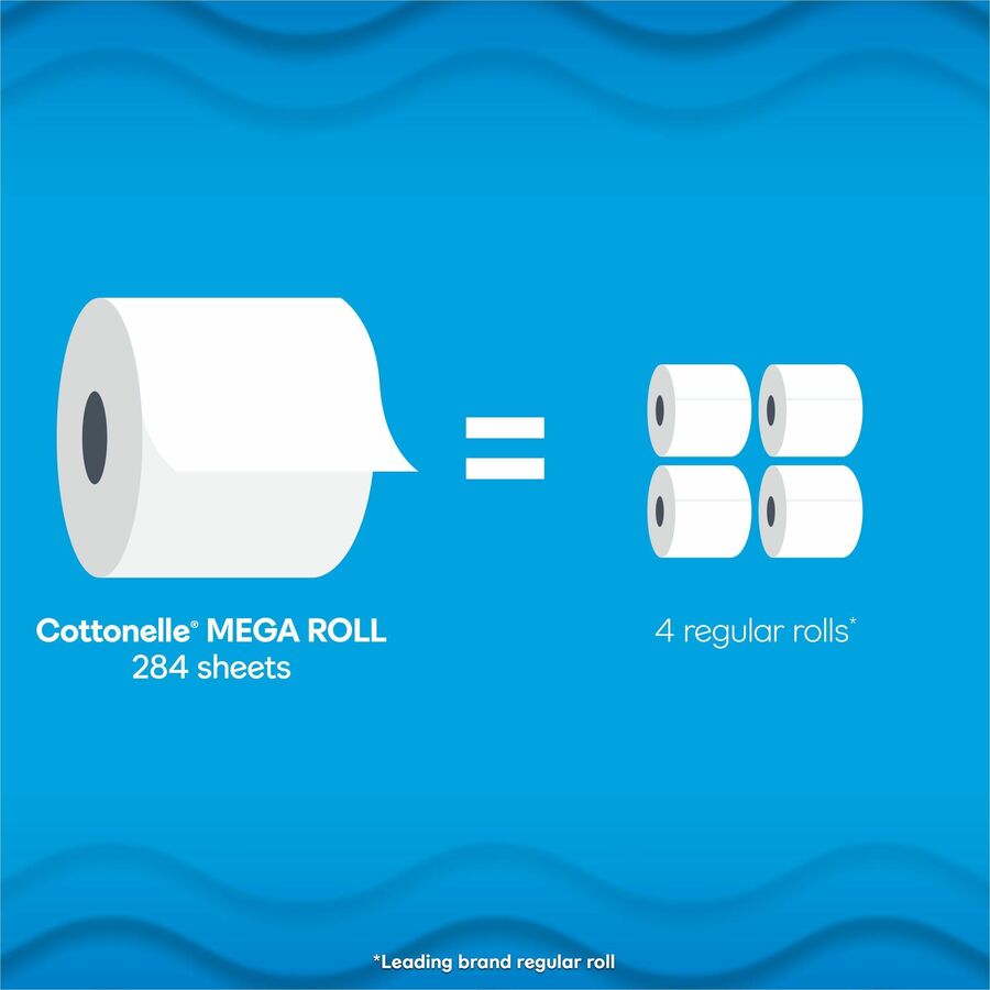 Cottonelle Ultra Clean Toilet Paper, 1 Ply, White, 12 Pack