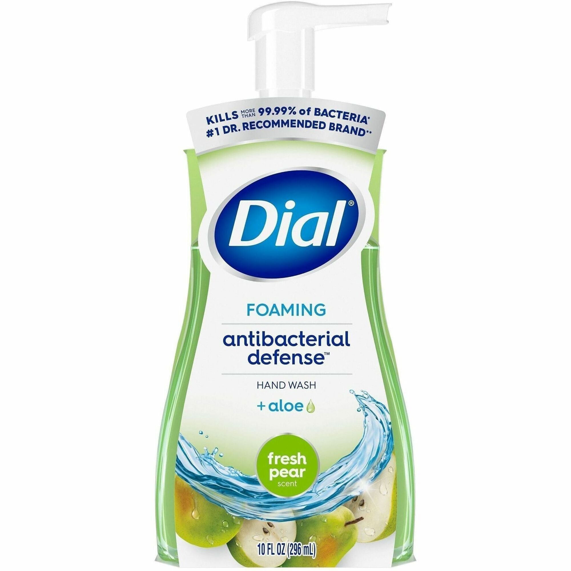 Fresh Pear Scent - 10 fl oz - Pump Bottle Dispenser - Kill Germs - Hand, Skin - Green - 1 Each