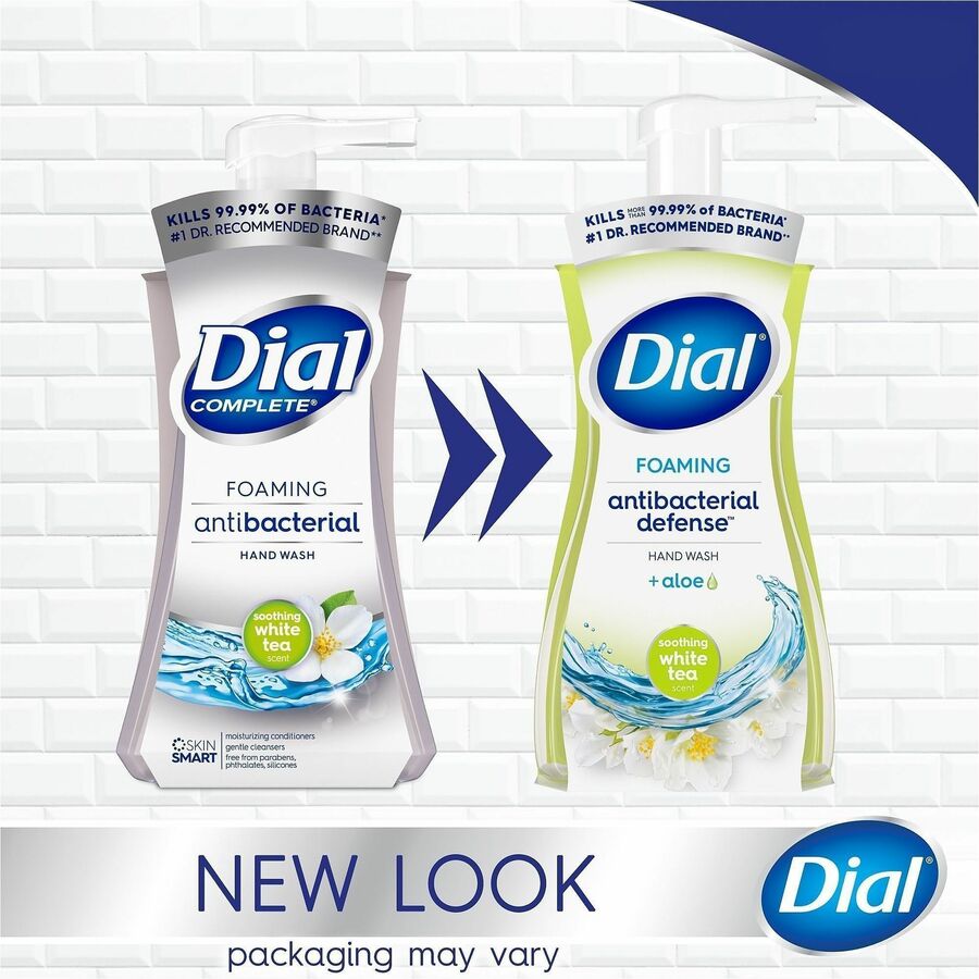 Dial Complete Original Foam Hand Wash Pump, White Tea Scent, 10 fl oz, Antibacterial, Moisturizing, Clear, 1 Each