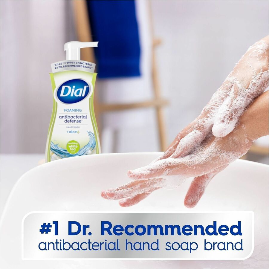 Dial Complete Original Foam Hand Wash Pump, White Tea Scent, 10 fl oz, Antibacterial, Moisturizing, Clear, 1 Each