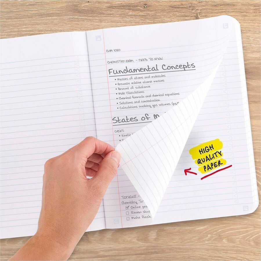 Mead College-Ruled Composition Book, 80 Sheets, 9 3/4" x 7 1/2", Sewn Binding, Assorted Plastic Cover, 1 Each
