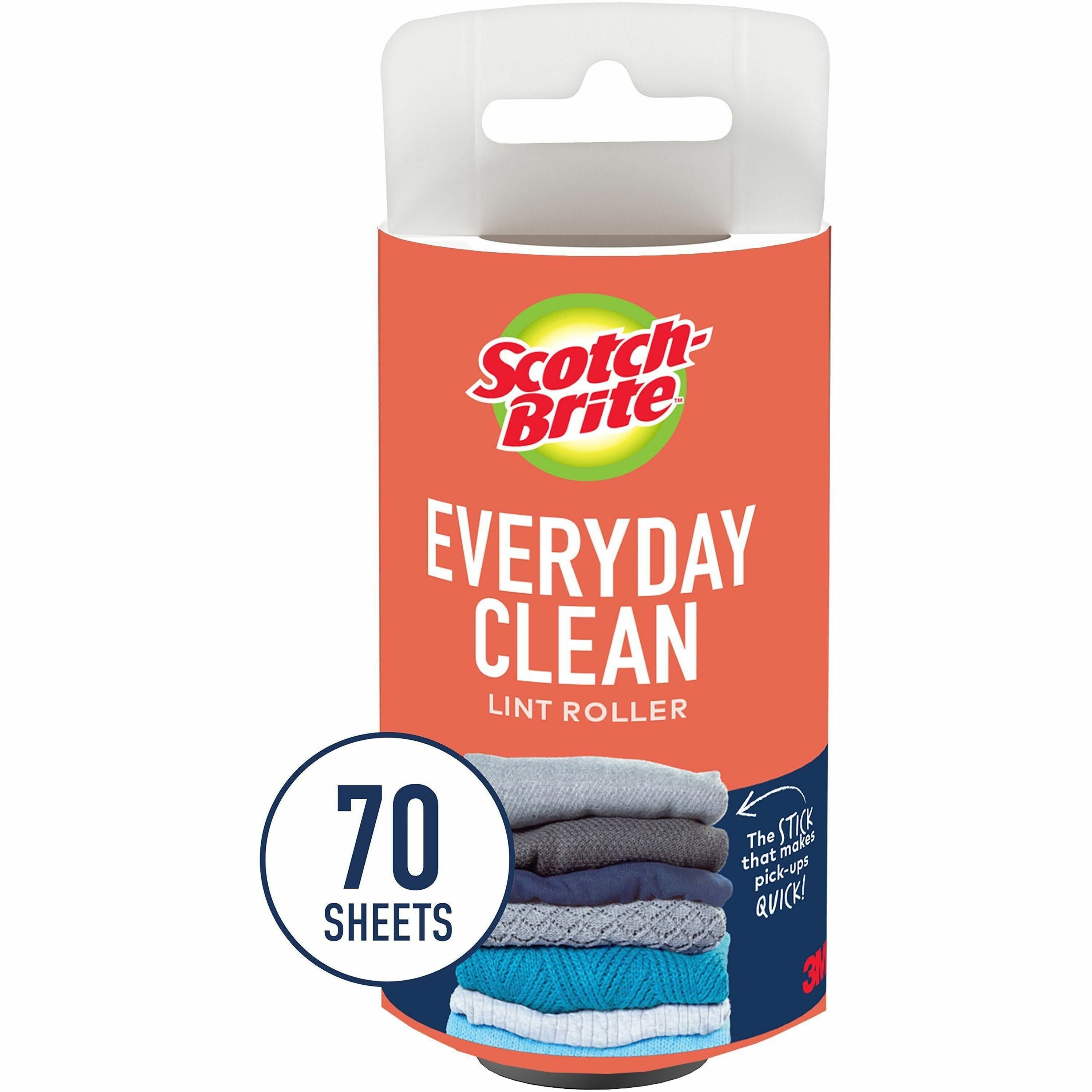 Scotch-Brite Lint Roller, Black, 70 Sheets per Roller, 1 Each