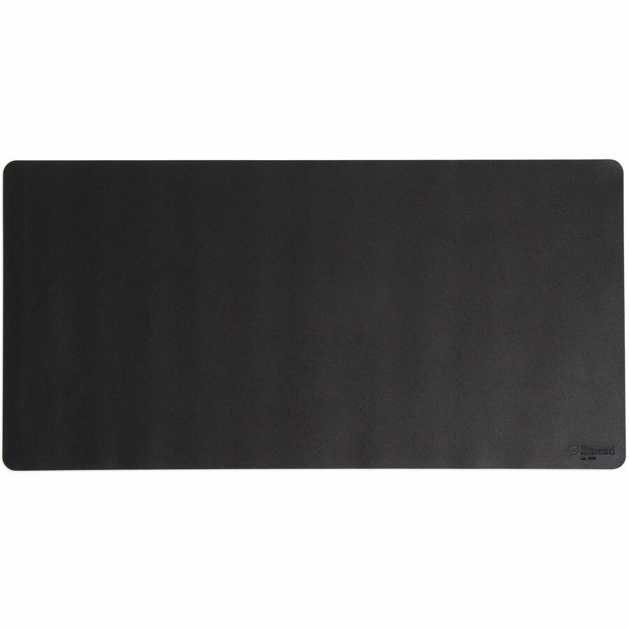 Smead Waterproof Desk Pad, Rectangular, 15.7" x 31.5", Vegan Leather, Faux Suede Backing, Charcoal, 1 Each