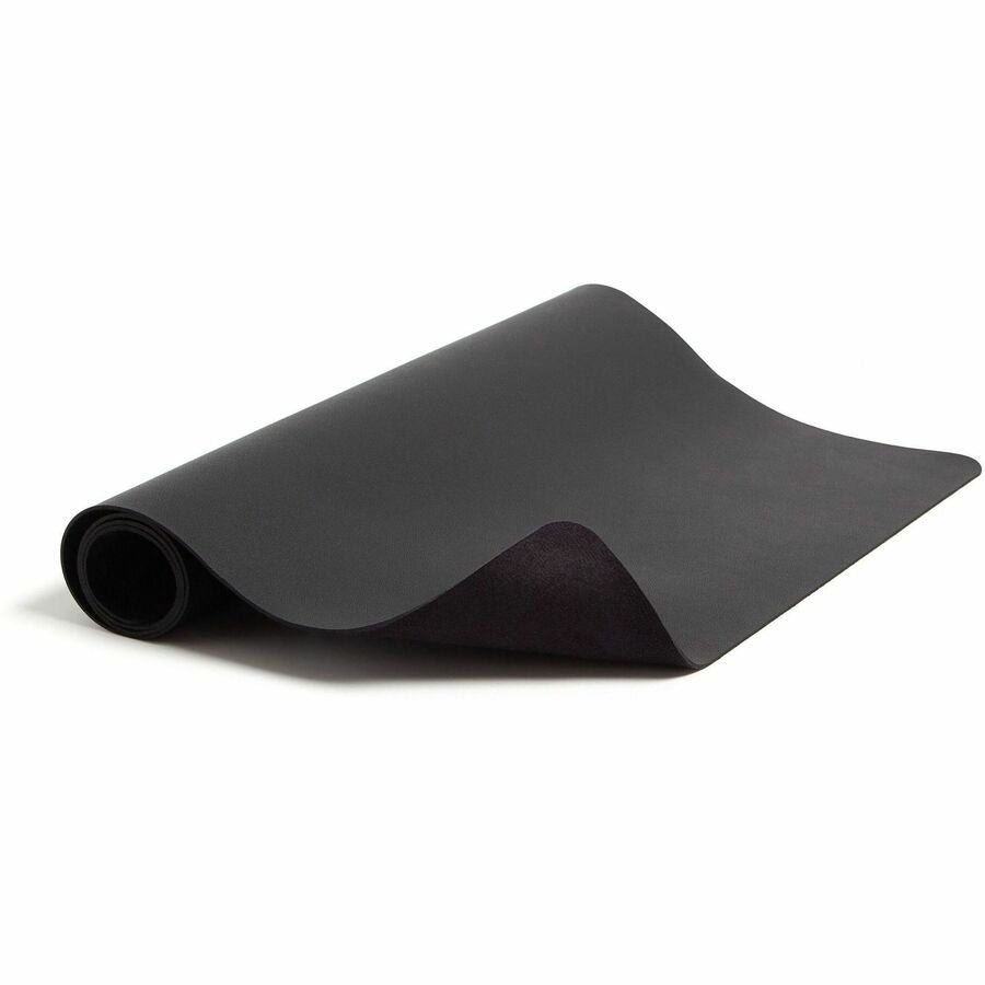 Smead Waterproof Desk Pad, Rectangular, 15.7" x 31.5", Vegan Leather, Faux Suede Backing, Charcoal, 1 Each