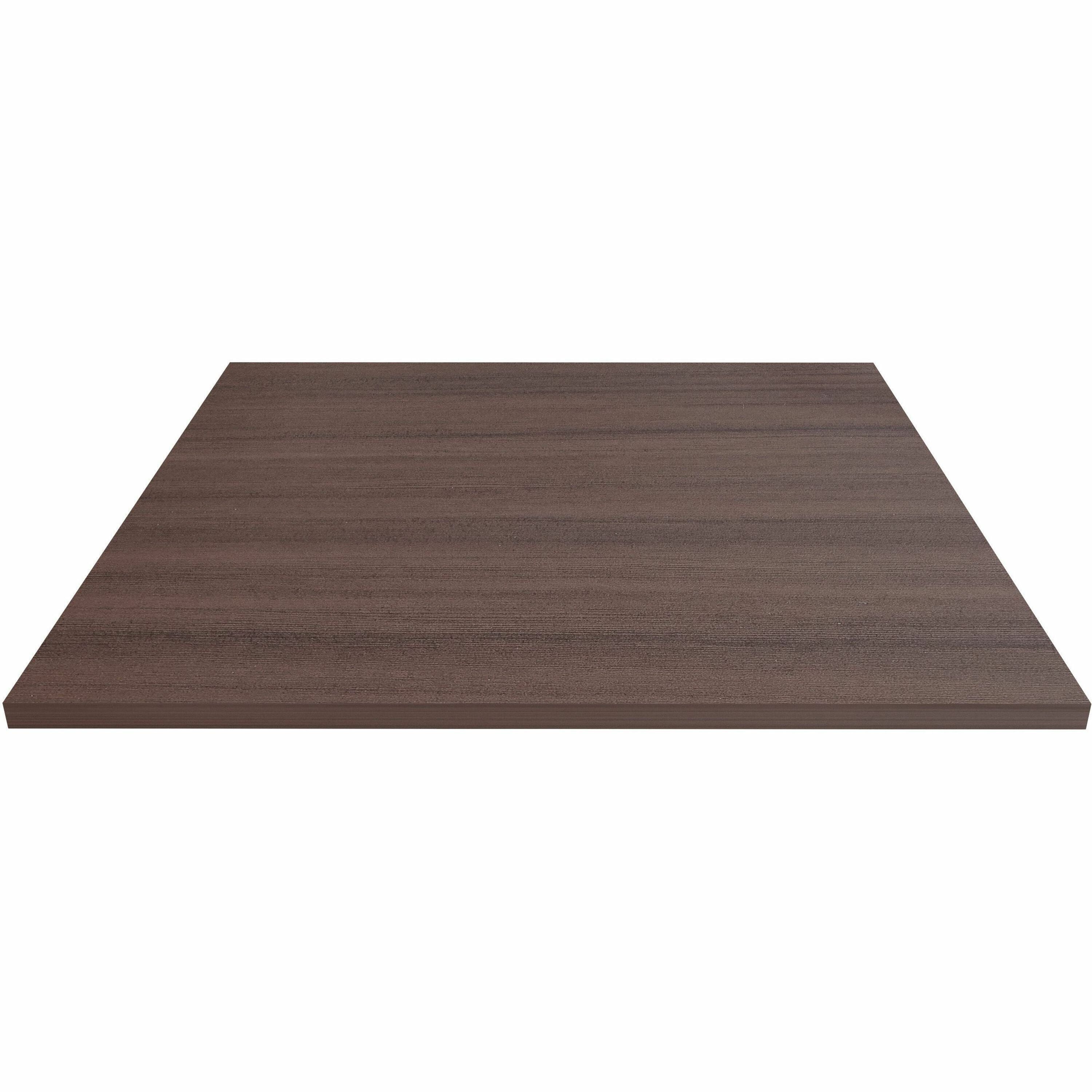 Lorell Essentials Hospitality/Conference Tabletop, 36" x 36" x 1", Square, White Laminate with Espresso Band Edge, 1 Each
