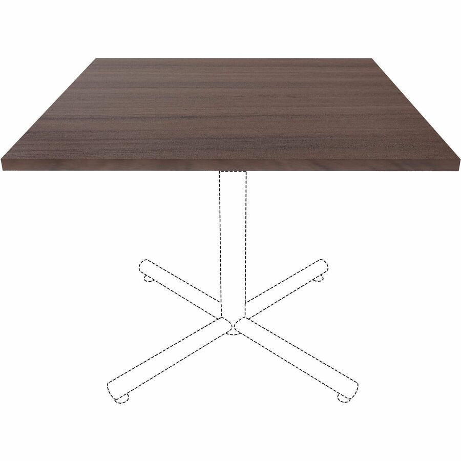 Lorell Essentials Hospitality/Conference Tabletop, 36" x 36" x 1", Square, White Laminate with Espresso Band Edge, 1 Each