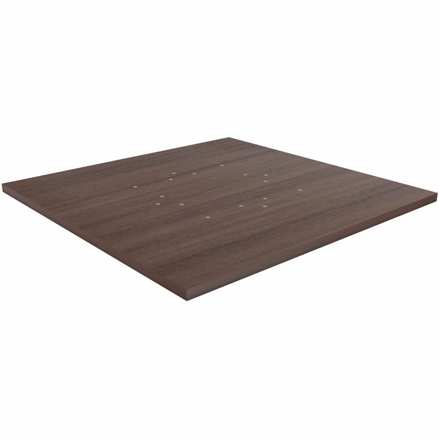 Lorell Essentials Hospitality/Conference Tabletop, 36" x 36" x 1", Square, White Laminate with Espresso Band Edge, 1 Each