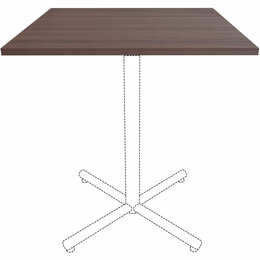 Lorell Essentials Hospitality/Conference Tabletop, 36" x 36" x 1", Square, White Laminate with Espresso Band Edge, 1 Each