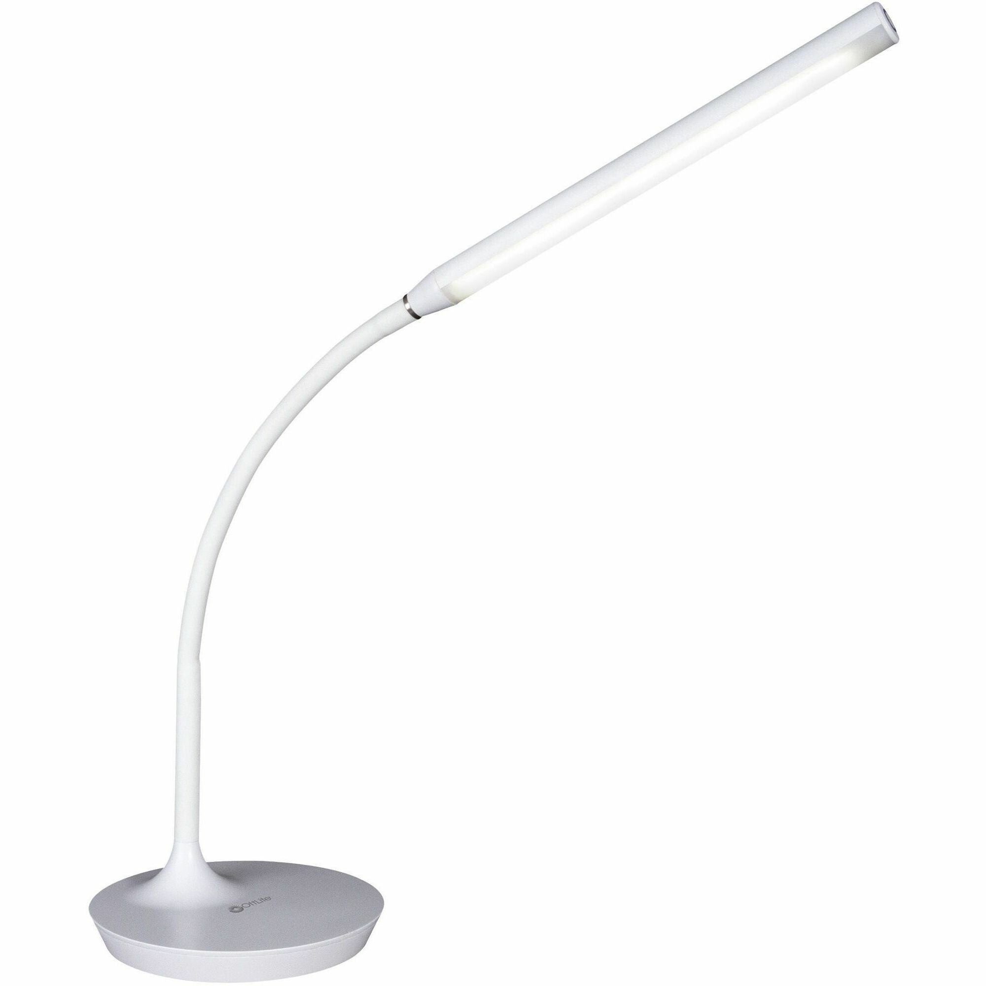 OttLite Extended Reach LED Desk Lamp, 1 Each, White, Flexible Neck, ClearSun LED, Touch-activated, Adjustable Brightness, Glare-free Light, Desk Mountable