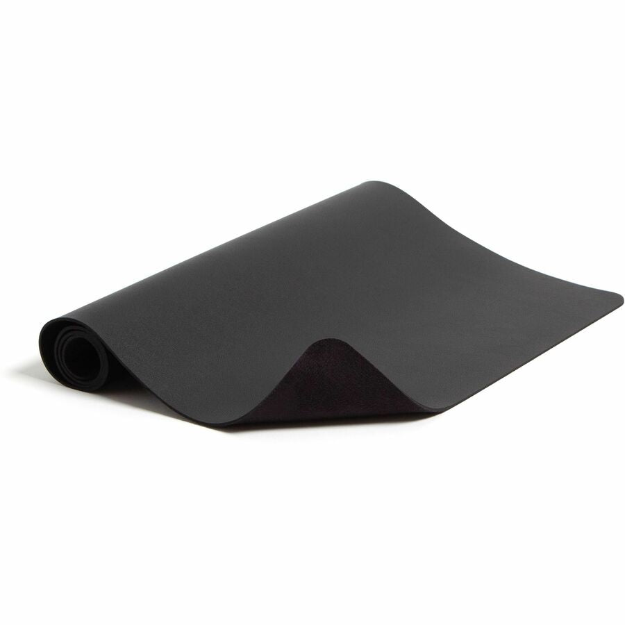 Smead Waterproof Desk Pad, Rectangular, 13.7" x 23.6", Faux Suede Backing, Vegan Leather, Charcoal, 1 Each
