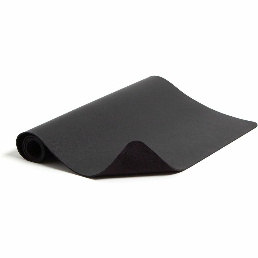 Smead Waterproof Desk Pad, Rectangular, 13.7" x 23.6", Faux Suede Backing, Vegan Leather, Charcoal, 1 Each