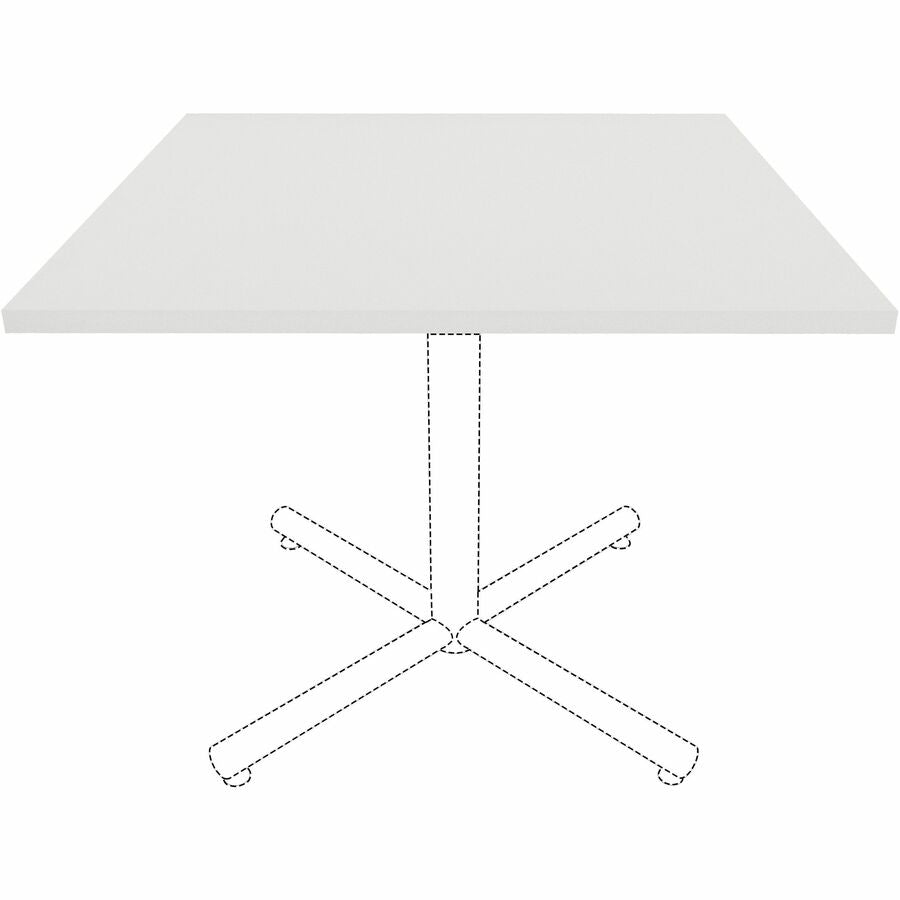 Lorell Essentials Hospitality/Conference Tabletop, Square, 36" x 36" x 1", White Laminate with Band Edge, 1 Each