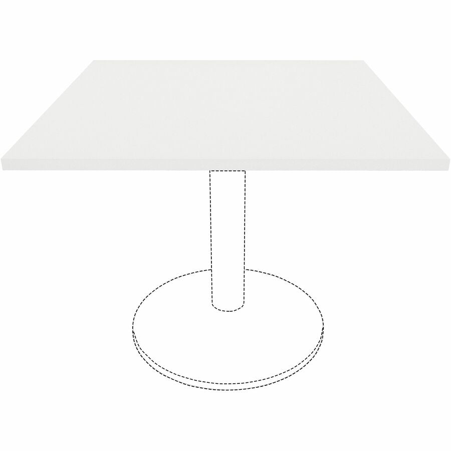 Lorell Essentials Hospitality/Conference Tabletop, Square, 36" x 36" x 1", White Laminate with Band Edge, 1 Each