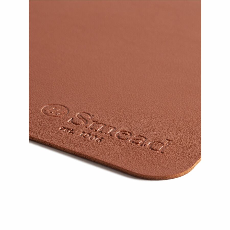 Smead Waterproof Desk Pad, Rectangular, 17" x 36", Vegan Leather, Faux Suede Backing, Saddle, 1 Each