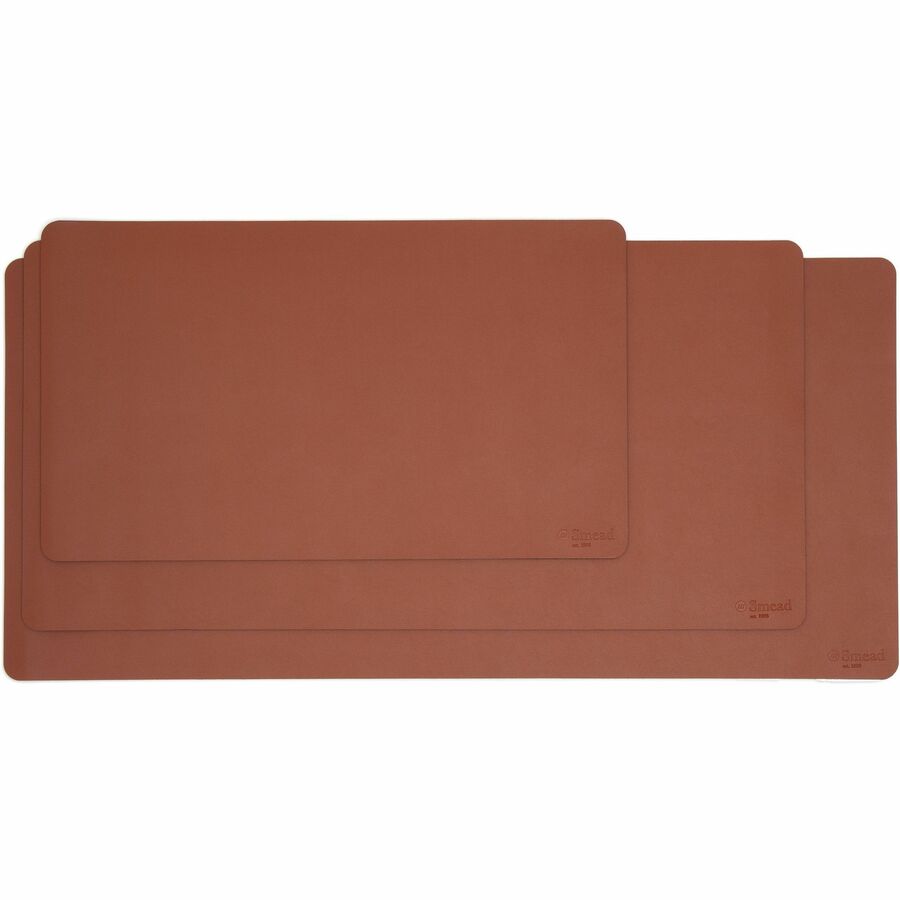 Smead Waterproof Desk Pad, Rectangular, 17" x 36", Vegan Leather, Faux Suede Backing, Saddle, 1 Each