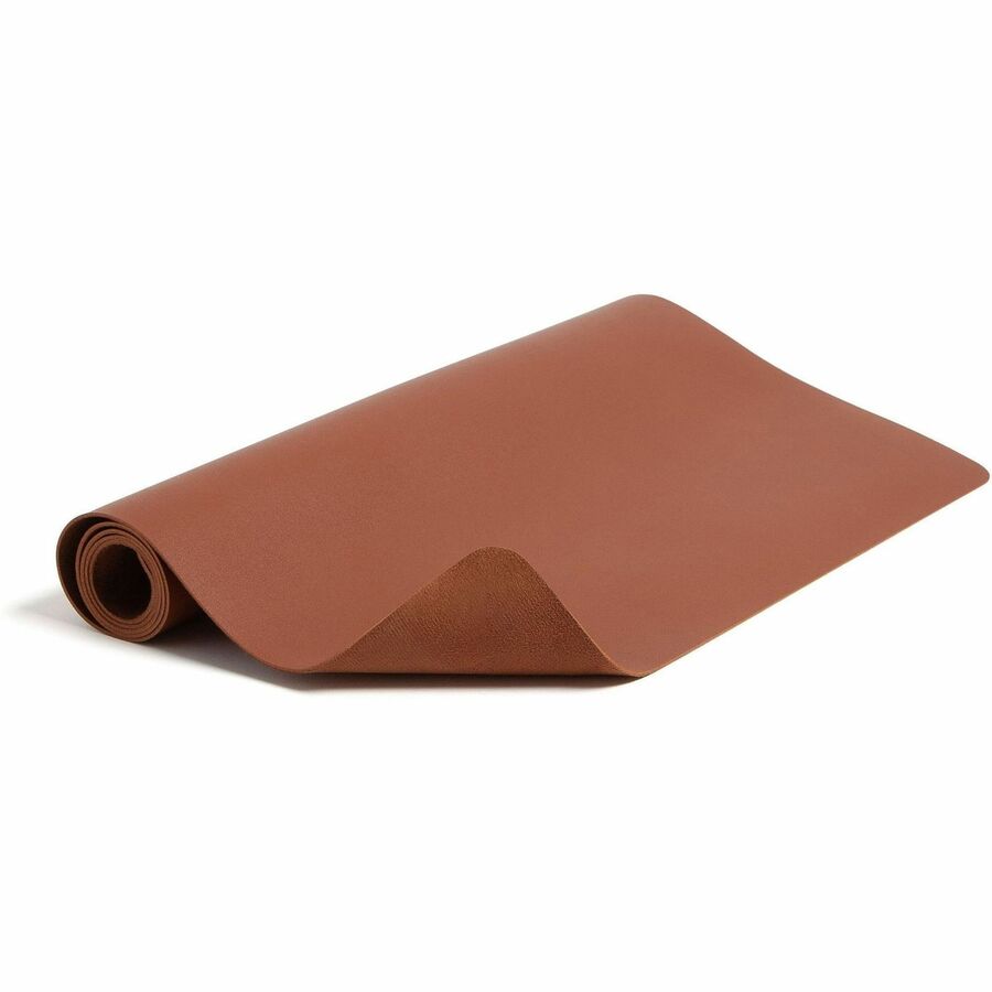 Smead Waterproof Desk Pad, Rectangular, 17" x 36", Vegan Leather, Faux Suede Backing, Saddle, 1 Each