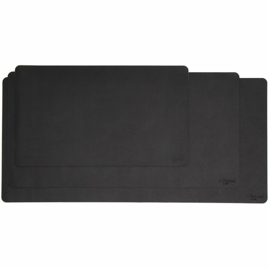 Smead Waterproof Desk Pad, Rectangular, 17" x 36", Vegan Leather, Faux Suede Backing, Charcoal, 1 Each