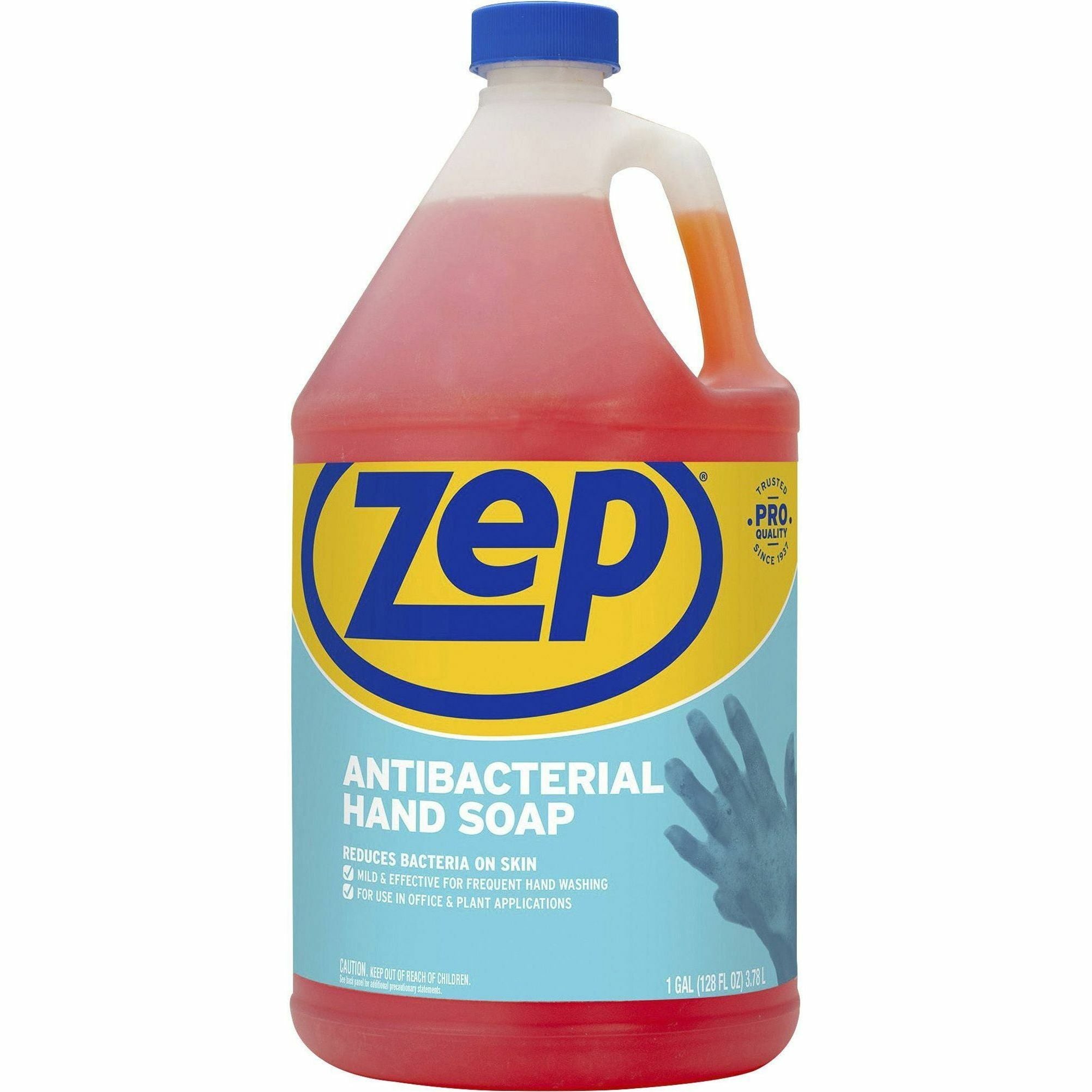 Antibacterial Hand Soap, Removes Grease, Ink, Tar & Soil, Non-Abrasive & Solvent-Free, Quick Rinse, Fresh Clean Scent, 1 gal Refill