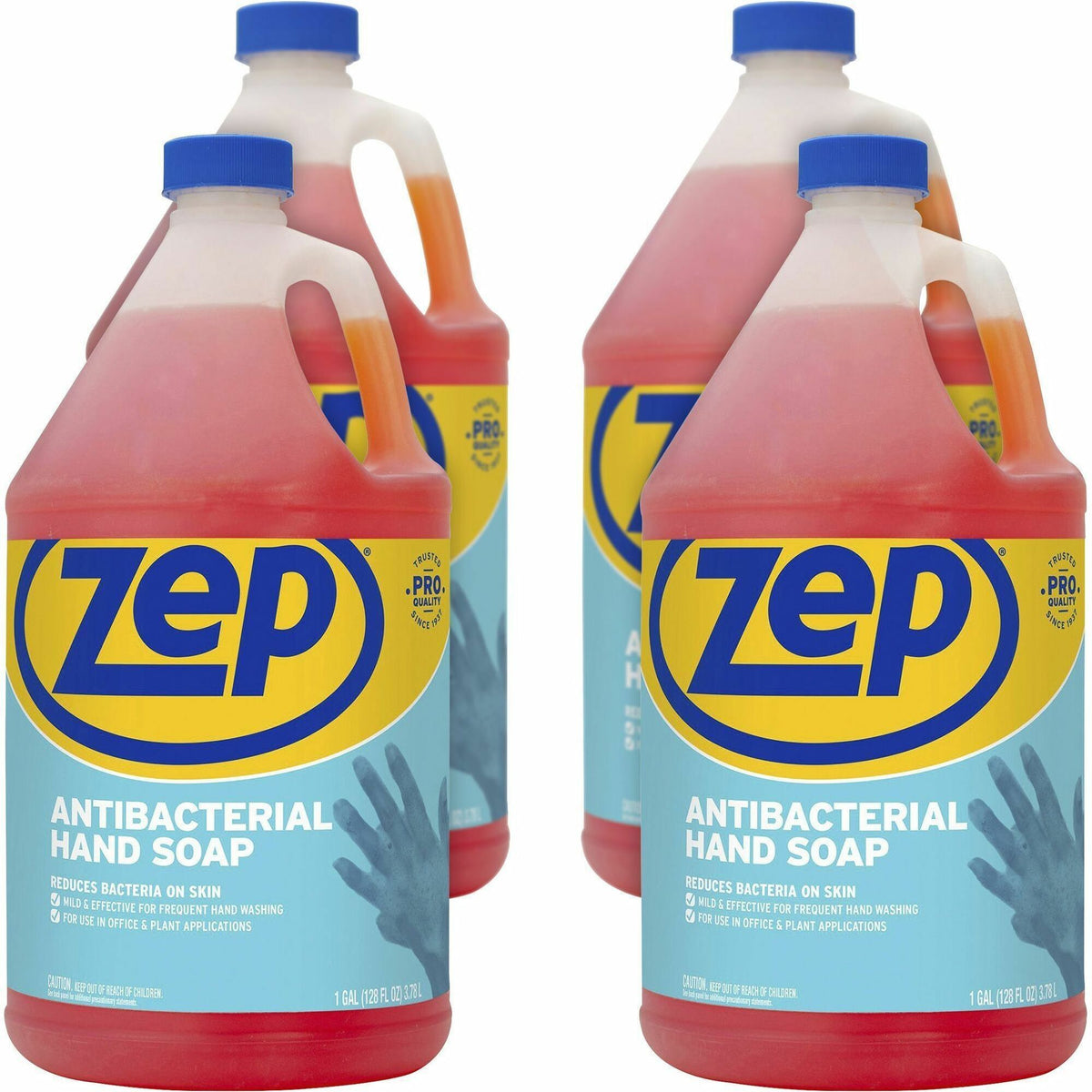 Antibacterial Hand Soap, Removes Grease, Ink, Tar & Soil, Non-Abrasive & Solvent-Free, Quick Rinse, Fresh Clean Scent, 1 gal Refill