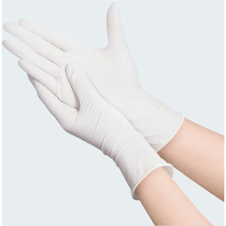 Remcoda Powder-Free Latex Gloves, Large, 4 mil, Off White, Latex, Comfortable, Excellent Grip, 100/Box