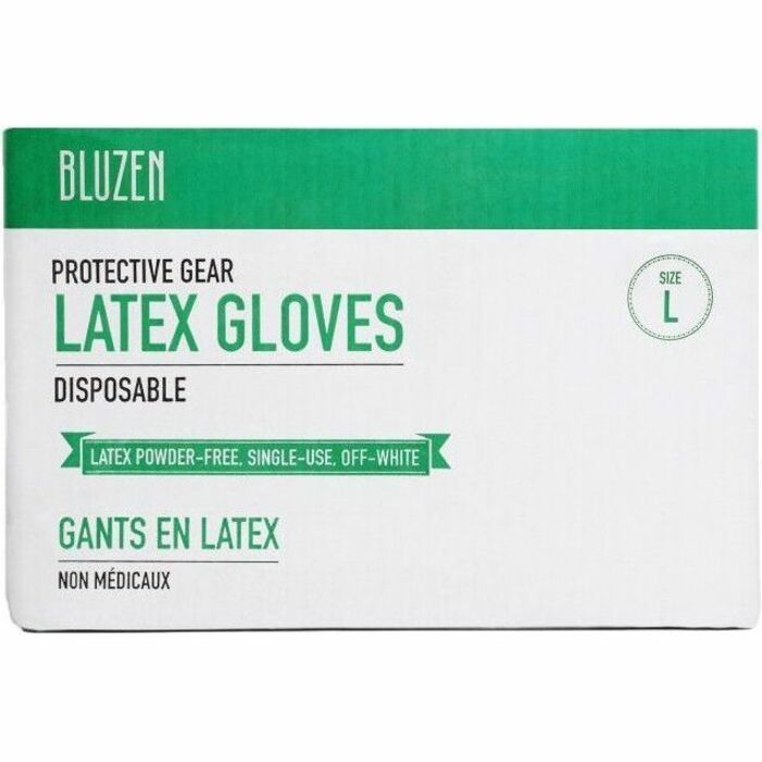 Remcoda Powder-Free Latex Gloves, Large, 4 mil, Off White, Latex, Comfortable, Excellent Grip, 100/Box
