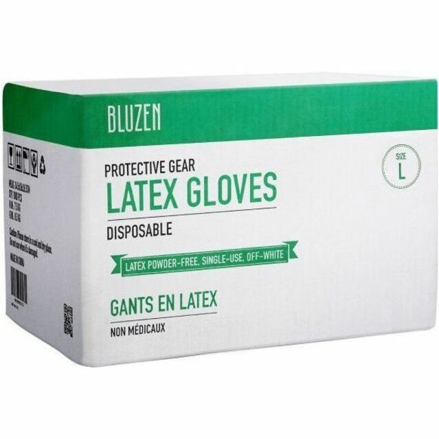 Remcoda Powder-Free Latex Gloves, Large, 4 mil, Off White, Latex, Comfortable, Excellent Grip, 100/Box