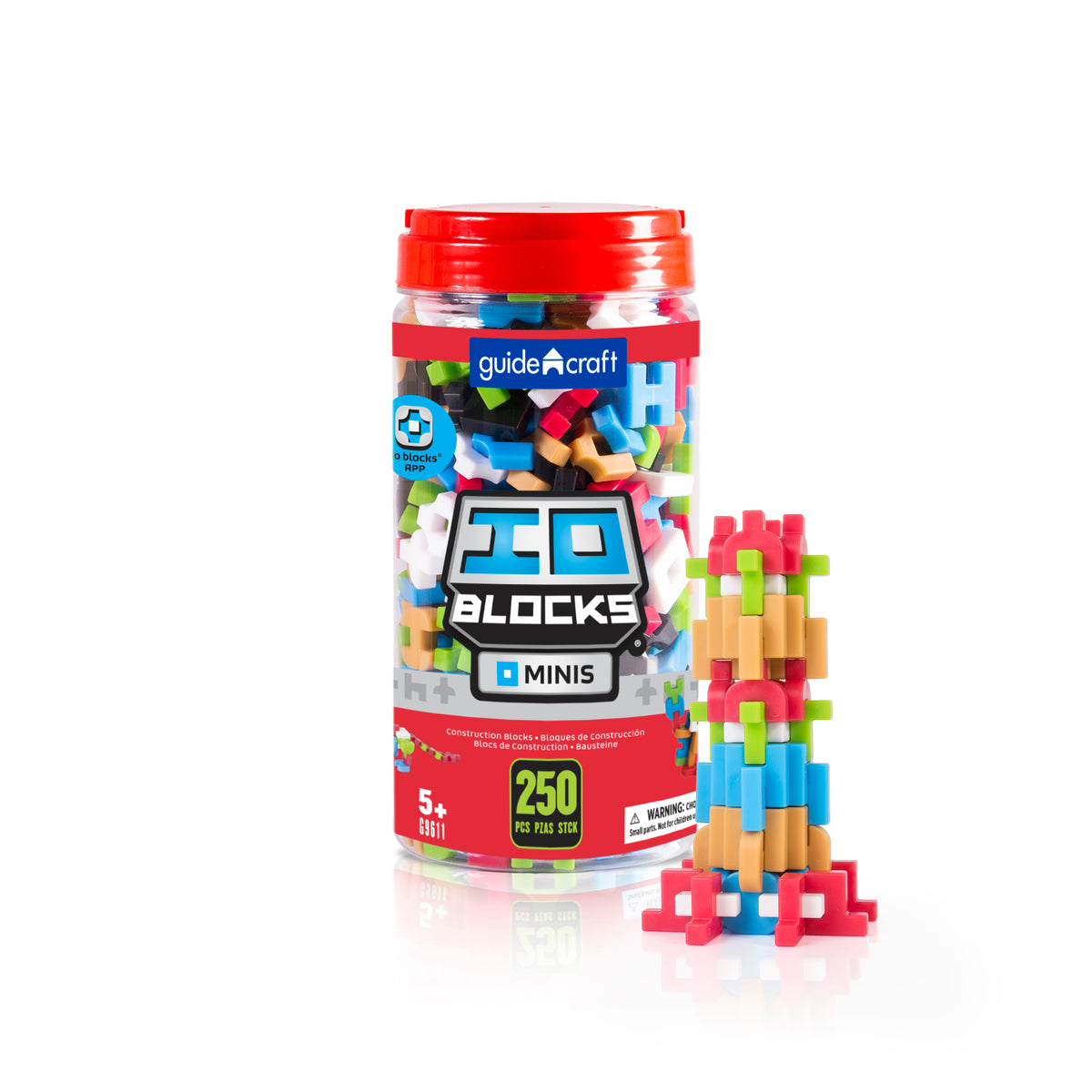 Guidecraft IO Blocks Minis - 250 Piece Set  Miniature Building STEM Educational Toy